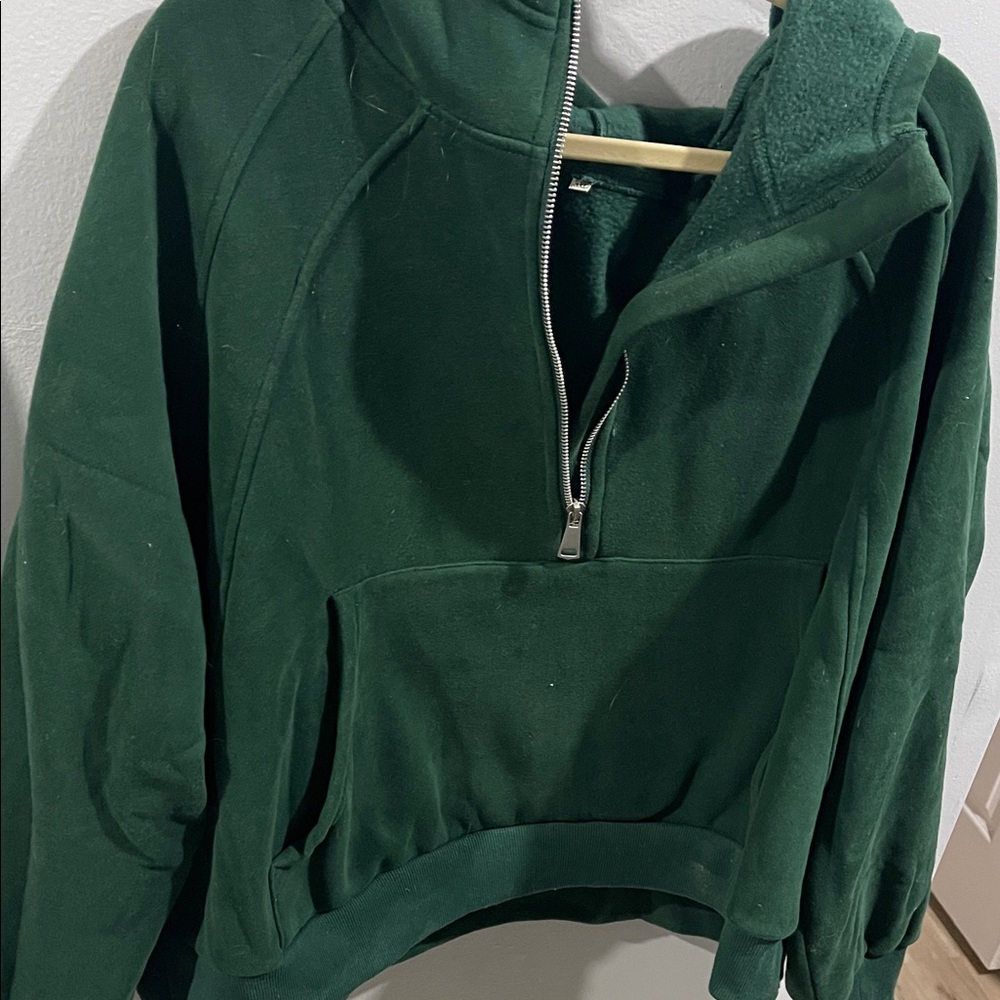 Green Half-Zip Hoodie